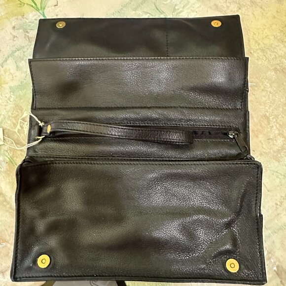 Vintage Longchamp Clutch Black Wallet Purse - Picture 4 of 8